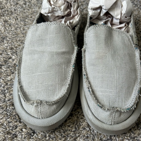 Sanuk Men’s Slip on Gray Canvas Foam Boat Shoes size 9 - Picture 4 of 8